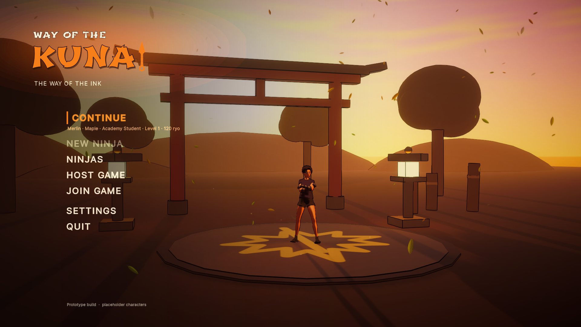 The main menu