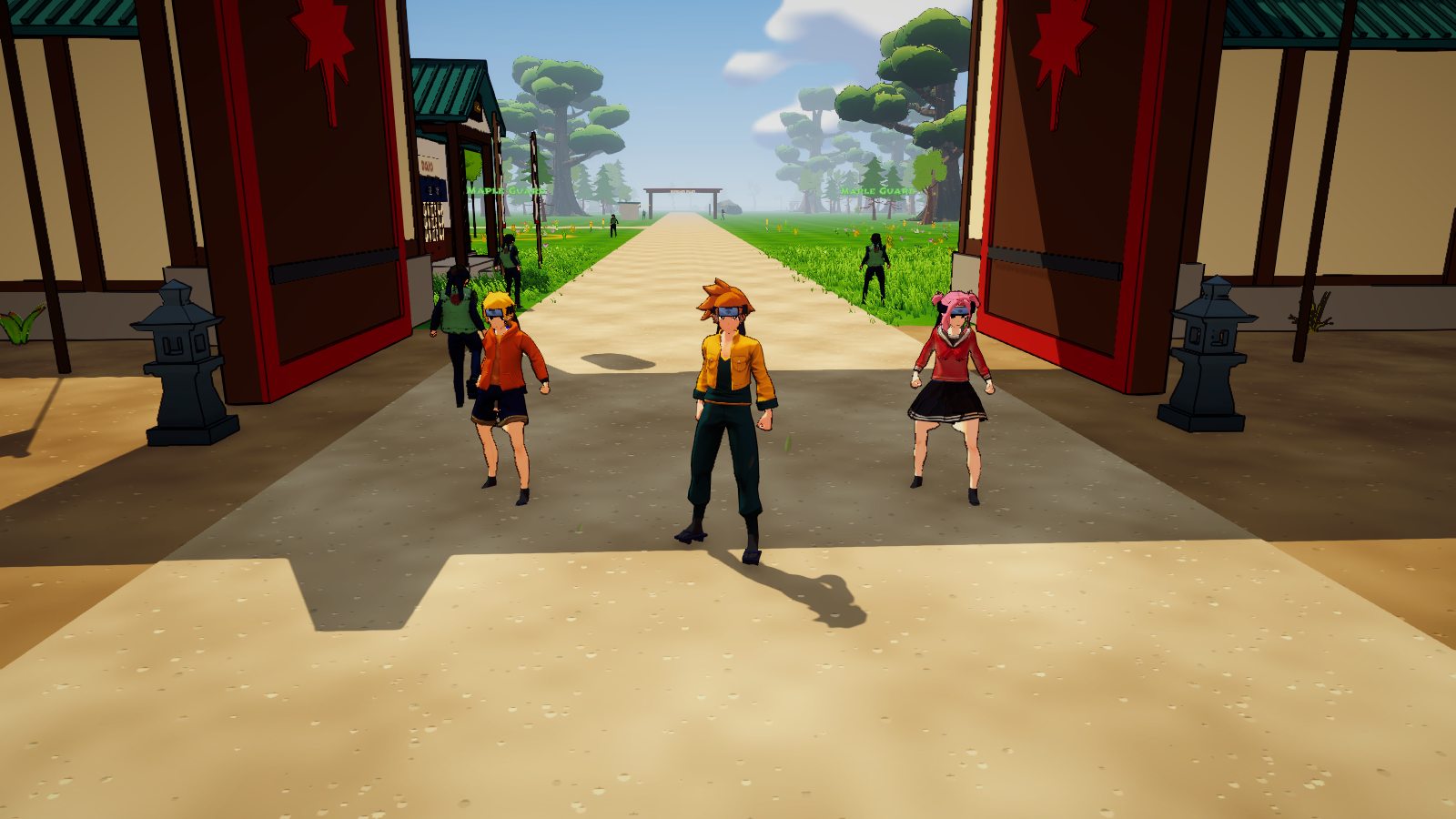 A squad fighting with bots